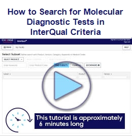 How to Search for Molecular Diagnostic Tests tutorial